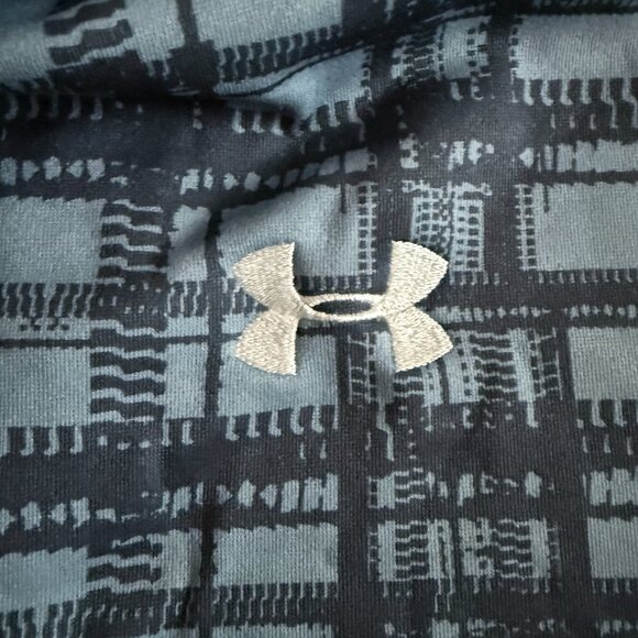 Under Armour Men's XL Blue Checked Fleece Lined Loose Fit Hoodie - Picture 5 of 5